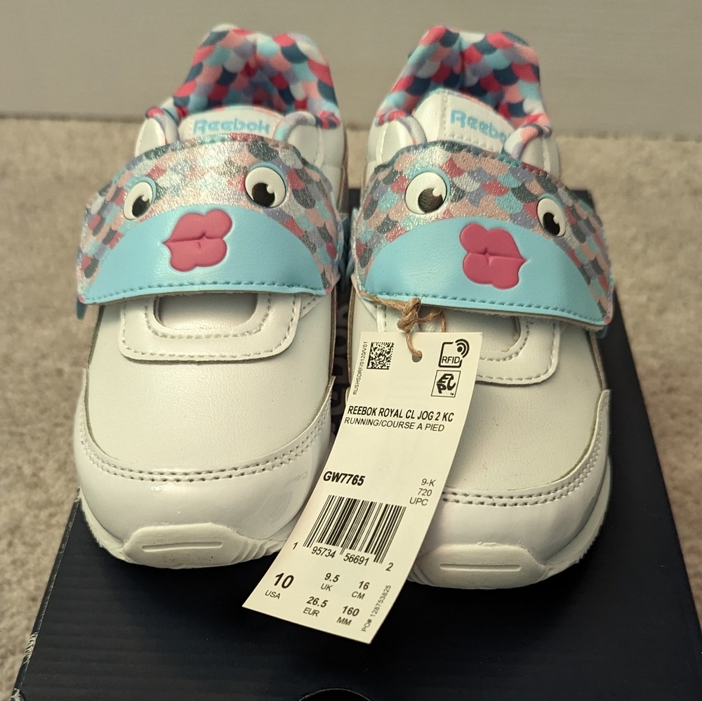 NWT Reebok Royal Classic Jog 2 Sneaker, Rainbow Fish, Toddler 10